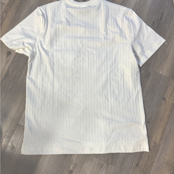 White Ribbed Short Sleeve Top - Picture 3 of 3